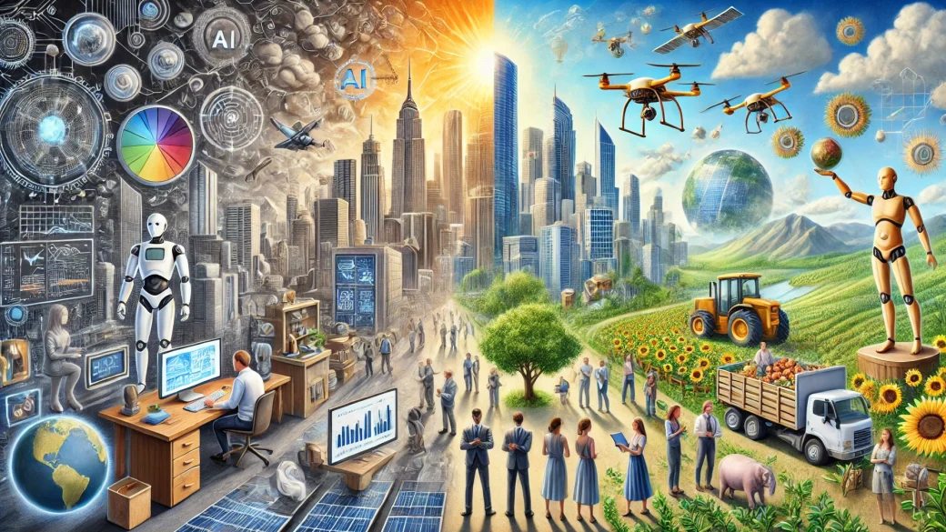 Ai helps humanity grow. An image created by Ai.