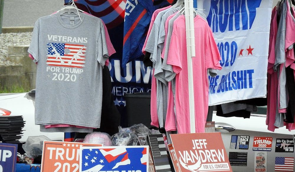 Political t-shirts and signs